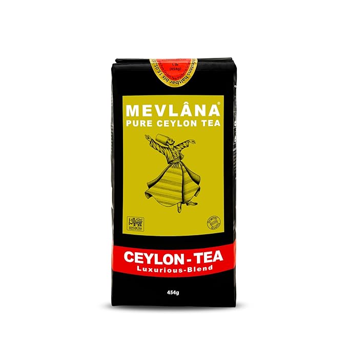 Mevlana - Pure Ceylon Loose Leaf Tea | Premium Black Tea Leaves | Rich & Smooth Sri Lankan Blend | Naturally Fresh | Perfect for Tea Lovers & Iced or Hot | OP 1 Grade | 1lb 454g