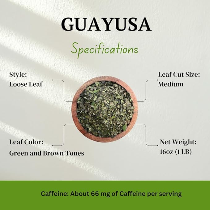 Pacha Ancient Energy Guayusa Tea | Green Guayusa | Traditional Guayusa | Loose leaf | Tea Bags | Energy Tea | l-theanine + caffeine | clean energy drink | Alternative to Yerba Mate, Coffee, and Green Tea (16oz, Guayusa)