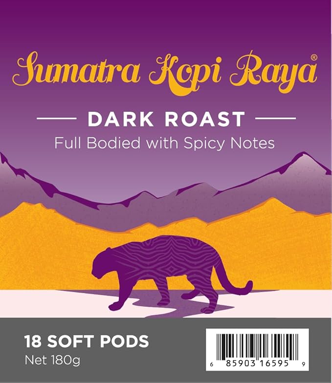 Wolfgang Puck Coffee, Sumatra Kopi Raya, 9.5 Gram Soft Pod, 18 Count (Pack of 6)