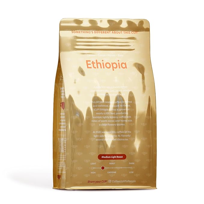 Coffee Uplifts People Ethiopia Whole Bean Coffee, 12 OZ