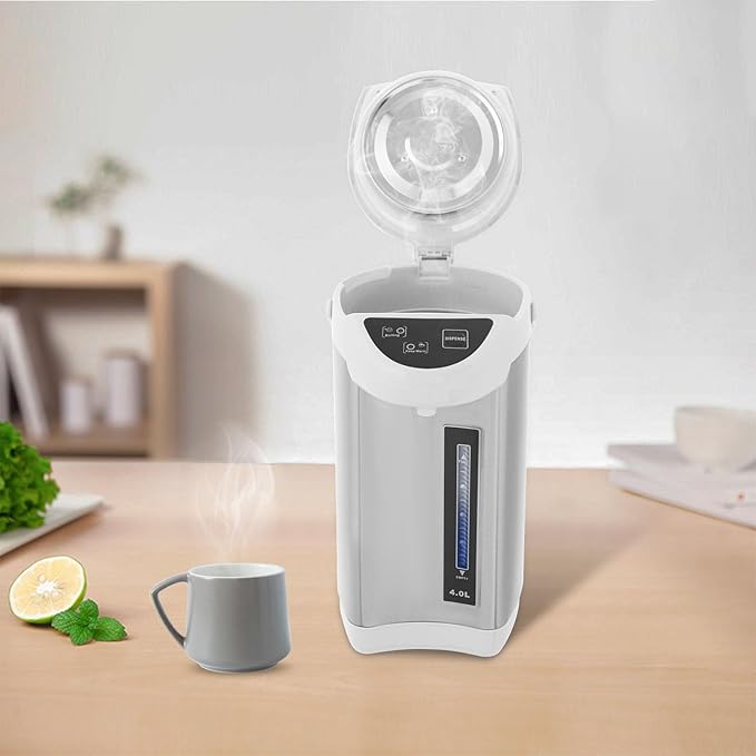 4L Electric Kettle, 135OZ Hot Water Urn Pot Dispenser Electric Tea Coffee Kettle with 3 Water Dispensing Modes, 750W Stainless Steel Boiler Warmer for Home Kitchen (Grey)