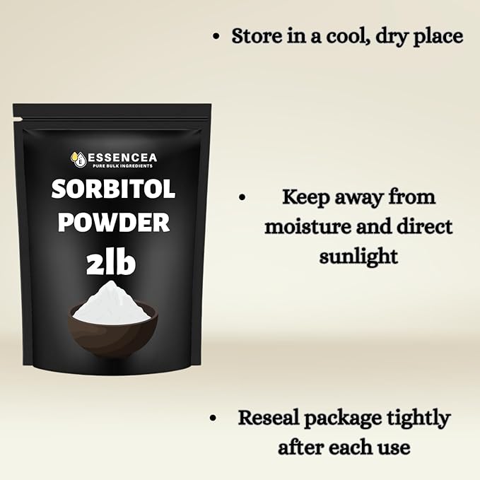 Sorbitol Powder 2lb by Essencea Pure Bulk Ingredients | Sugar-Free Sweetener | Sugar Substitute, Low Calorie Sweetener | Gluten Free (32 Ounces) [Packing may vary]