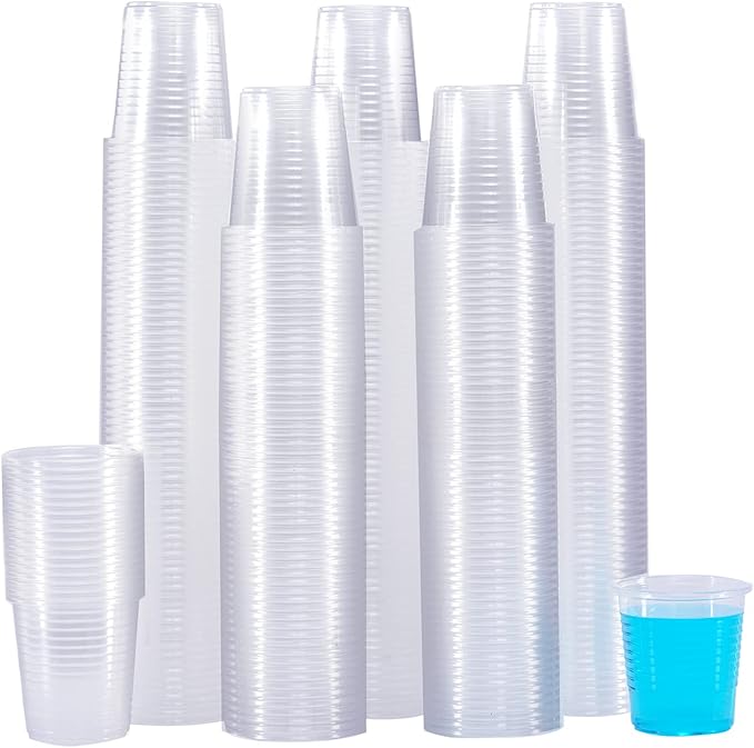 SIUQ 600 Pack 3 oz Clear Plastic Cups, Disposable Bathroom Mouthwash Cups, Small Plastic Drinking Cup for Ice Tea, Tasting, Party, Picnic, BBQ, Travel and Event