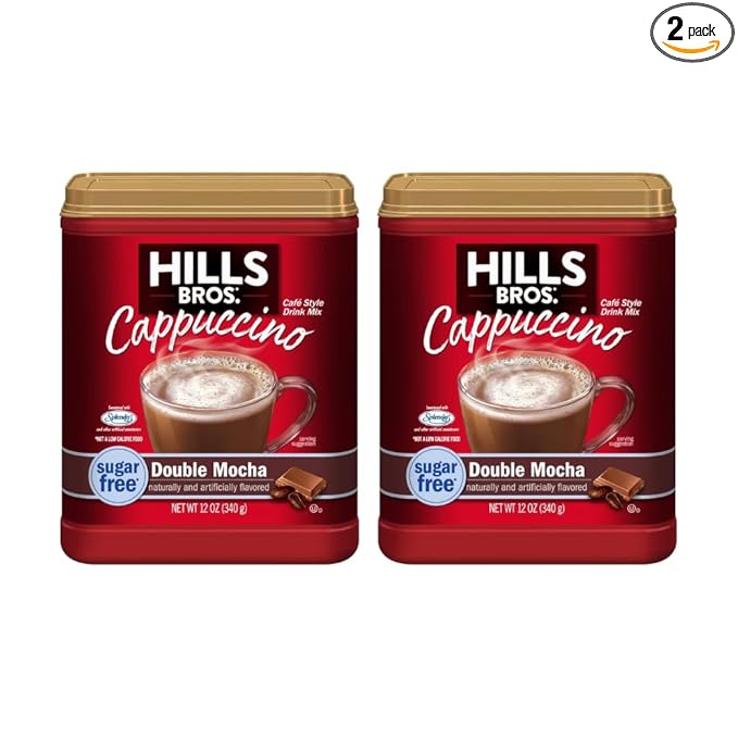 Hills Bros. Flavor Coffee (Sugar-Free Double Mocha, 12 Ounce (Pack of 2)