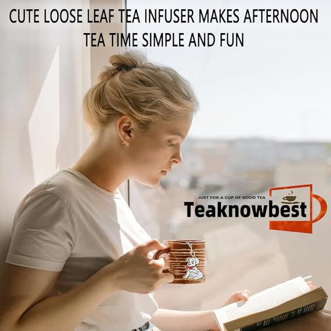 Dalmatian Dog Tea Infuser - Stainless Steel Loose Leaf Tea Ball with Chain, Fine Mesh Tea Strainer for Herbal/Green/Iced Tea, Gift for Tea Lovers (Dog, 2PCS)