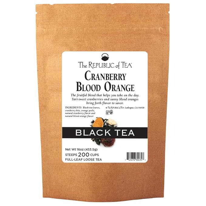 The Republic of Tea Cranberry Blood Orange Full-Leaf Tea, 1 Pound / 200 Cups