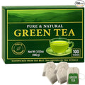 Hand-Picked Black & Green Tea Bags 100 Count Pack | Bold & Smooth Premium Blend for Hot or Iced Tea | Antioxidant-Rich Breakfast Tea Fresh Flavorful & Aromatic Brew 3.52 oz (Green Tea)