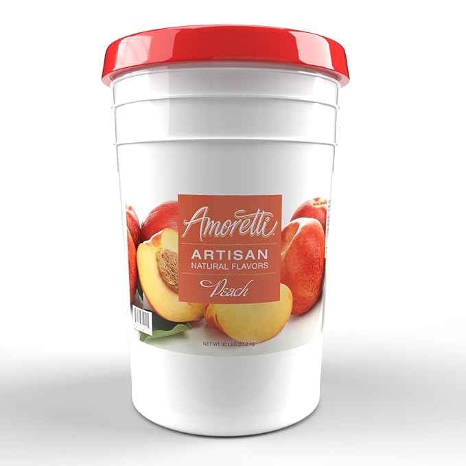 Amoretti - Natural Peach Artisan Flavor Paste, 2.2 lbs, Perfect For Ice Cream, Beverages, Cakes, and more, Preservative Free, Vegan, Gluten Free, No Artificial Sweeteners, Highly Concentrated