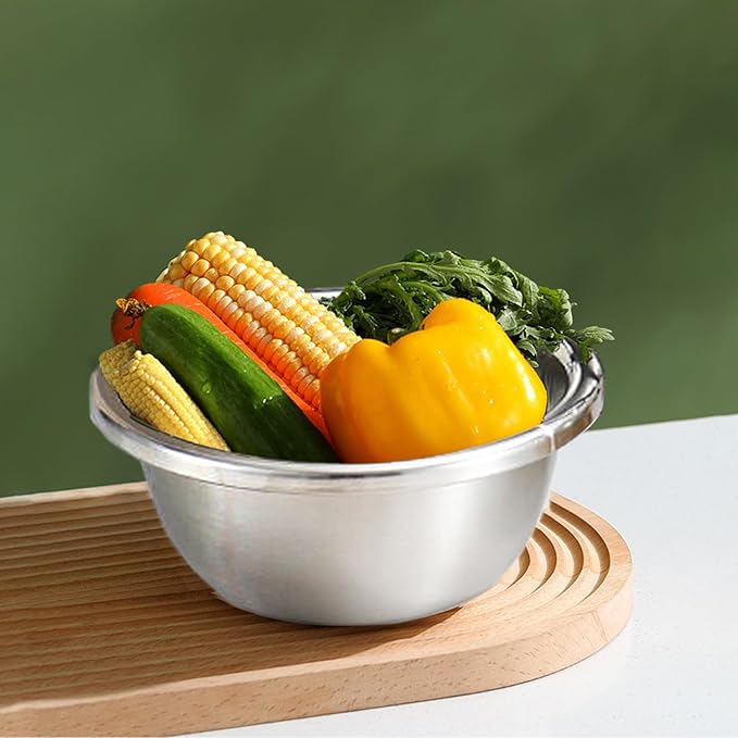 Stainless Steel Salad Bowls 54Oz Large Lightweight Unbreakable Cereal Bowls Set Non-Toxin Dishwasher Safe BPA Free and Healthy (4)