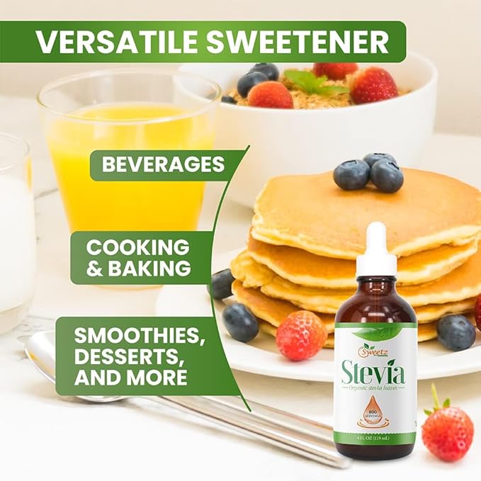 Liquid Stevia – Sweet Drops –Made from Reb-D Rich Organic Extract –Concentrated Liquid Stevia Sweetener for Drinks, Food, & Pastries, No Calories, & Carb – 8 Fl Oz (2 pack)