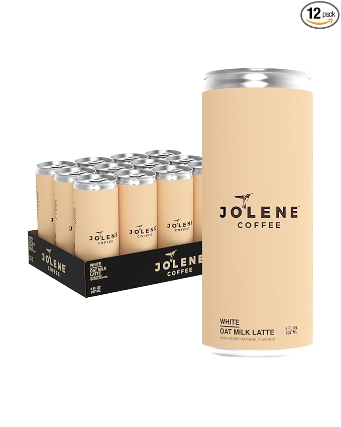 Jolene Coffee – Oat Milk Latte | 8oz Cans | Smooth, Bold, Dairy-Free, Gluten-Free, Non-GMO (12 Cans, Oat Milk Latte)