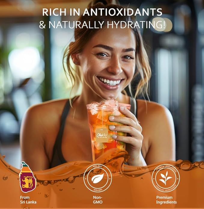 Olinda Iced Tea Sweet Watermelon Iced Tea Bags Cold Brew Organic Herbal Green Tea Summer Drink Hot and Cold Brew Natural Sucralose Sweetened Fruity Flavored Healthy Caffeinated Tea