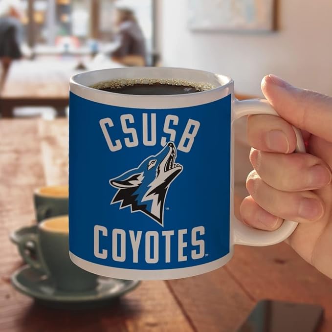 California State University San Bernardino Coyotes Logo Ceramic Coffee Mug, Novelty Gift Mugs for Coffee, Tea and Hot Drinks, 11oz, White