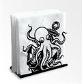 Octopus Decorative Black Metal Napkin Holder for Table, 5.3" x 4.9" x 1.9" Animal Ocean Theme Standing Napkin Holder for Home Kitchen Restaurant Picnic Party Coffee Bar Dining Room