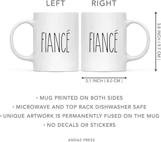 Andaz Press Simple Rustic Farmhouse Kitchen Decor 11oz. Ceramic Coffee Tea Mug Gift, Fiancé, 1-Pack, Birthday Christmas Gift Ideas for Family, Friends