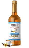 Matteo's French Vanilla Syrup for Coffee, Lattes, Cappuccinos & Desserts – Sugar-Free Sweetener for Beverages, Keto Friendly, Zero Calories, Indulgent Flavor, Non-Alcoholic, 33.8oz (1pk)
