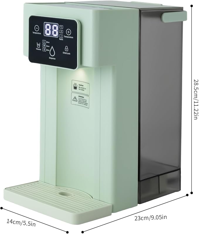 Instant Hot Water Dispenser Filter, 1500W Countertop Water Boiler Warmer, Countertop Electric Kettles with Safety Lock for Office, Bedroom, Living room, Kitchen (Green)