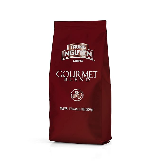 TRUNG NGUYEN LEGEND GOURMET BLEND Premium Roasted Ground Coffee - Chocolate and Fruity Flavor by Robusta & Arabica Coffee Beans Blend - French Roast with Low Acidity (500g/Box)