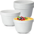 4 Pieces Ceramic 0.65 Qt Pudding Basins White 8 Inch Christmas Pudding Mold Bowls for Steaming Ovenproof Durable and Sturdy Porcelain Steamed Plum Puddings Bowl Basin, Easy to Clean