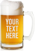 Gifts Inscribed Personalized Beer Mug 16 oz Engraved Beer Glass with Custom Text - Customized Drinkware - Unique Gift for Dad, Husband, Birthday, Wedding, Anniversary, Father's Day