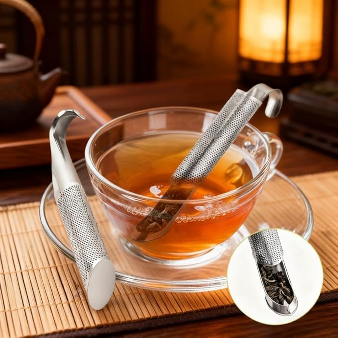 Stainless steel tea drinkers, 304 grade loose leaf tea filters with brackets, suitable for fine pore tea balls in cups, cups, and pots, perfect for tea, spices, and cold brewing