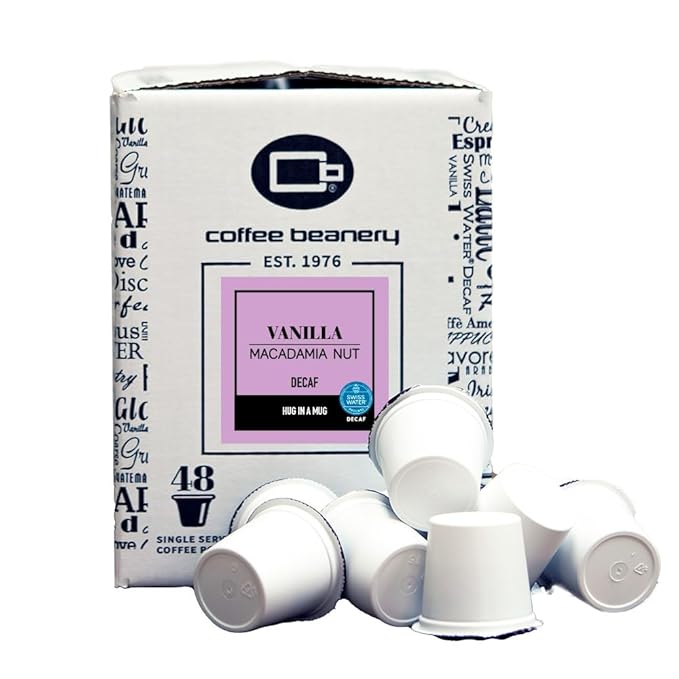 Vanilla Macadamia Nut Decaf Coffee Pods by Coffee Beanery | 192ct Bulk Flavored Decaf Coffee Pods Medium Roast Coffee