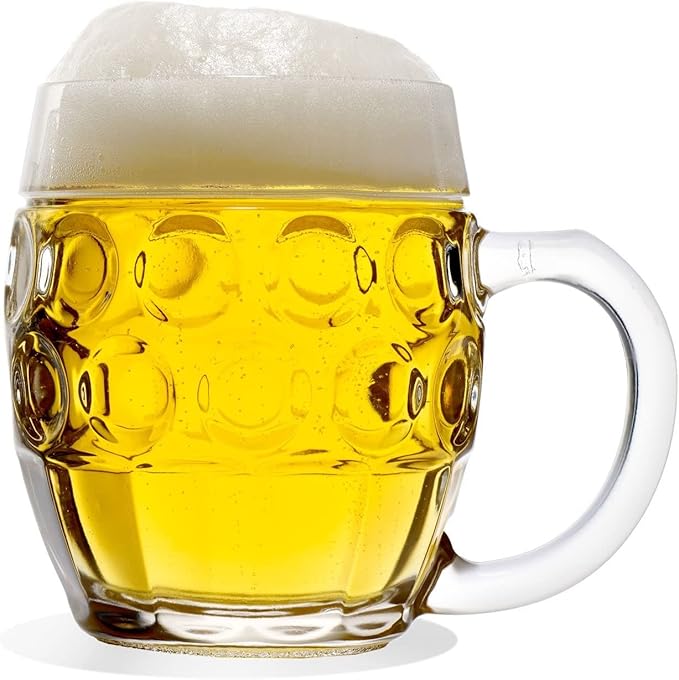 Stlzle Lausitz Tbinger Eye Jug, Pint Glass, Ball, with Fill Mark, Traditional Design, Pack of 6, Dishwasher Safe (250 ml)