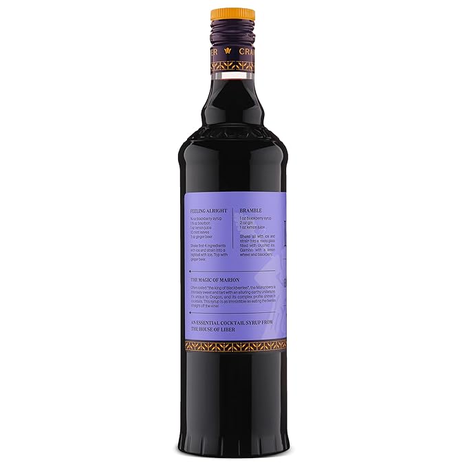 Liber & Co. Marion Blackberry Syrup - Craft Cocktail Mixer with Premium Oregon Marionberries - Perfect for Bramble Cocktails & Margaritas - Makes 50 Drinks (25.4 oz)