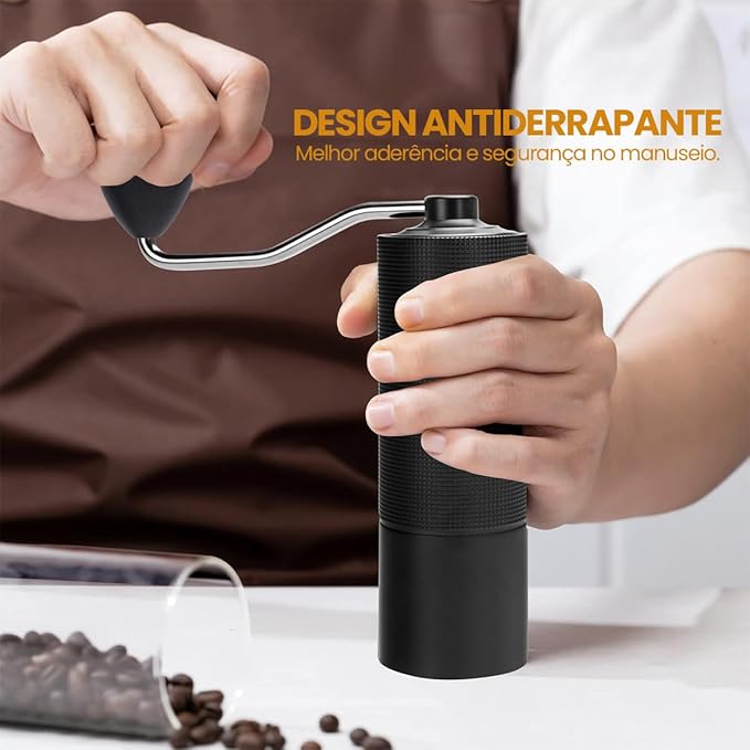 Manual Coffee Grinder Stainless Steel S2C Conical Burr Coffee Grinder, Capacity 20g Hand Coffee Bean Grinder, Double Bearing Positioning