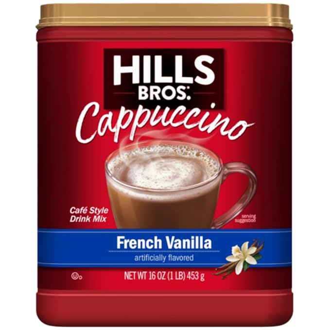 Hills Bros. Instant Cappuccino, French Vanilla, 16 OZ (Pack of 12)