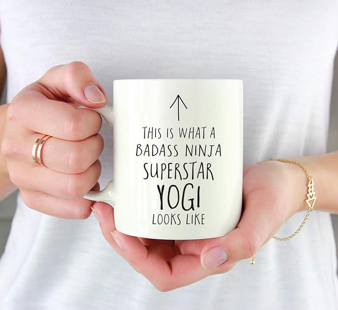Andaz Press Funny 11oz. Ceramic Coffee Tea Mug Gift, This is What a Badass Ninja Superstar Yogi Looks Like, 1-Pack, Birthday Christmas Gift Ideas Coworker