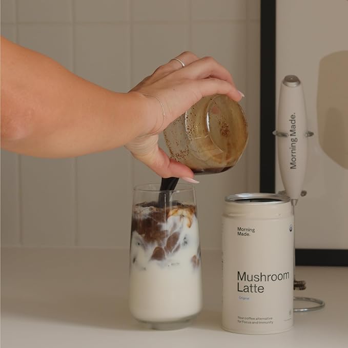 Morning Made Original Mushroom Latte Powder Mix | Organic Lion’s Mane, Chaga & Cordyceps Adaptogenic Blend, Caffeine-Free Coffee Alternative | Sweetened, Vegan, Gluten-Free, Low Sugar | 10.6oz (60 Serves)