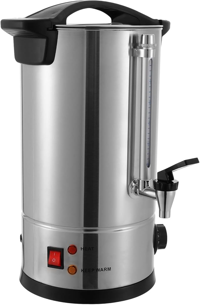 Coffee Urn, 160 Cup Coffee Percolator Commercial Coffee Maker, 25L Stainless Steel Coffee Maker Hot Water Beverage Dispenser Electric Coffee Urn For Catering, Wedding, Party (25L)