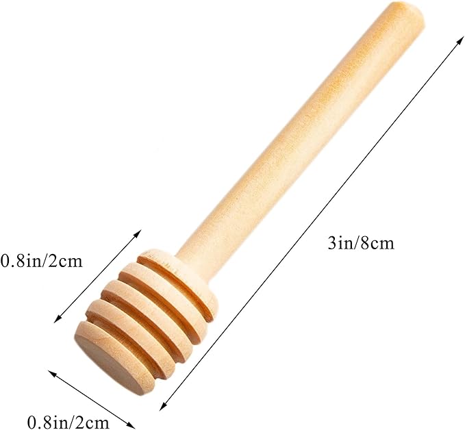 Wooden Honey Dipper Stick Collecting Dispensing Drizzling Jam Portable Wedding Party (8cm, 30)