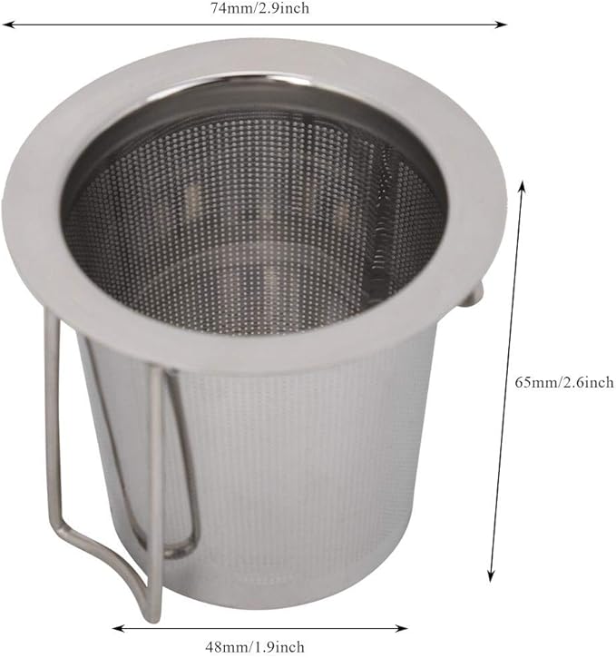 Fdit Stainless Steel Mesh Tea Infuser Metal Cup Strainer Foldable Filter With-Lid
