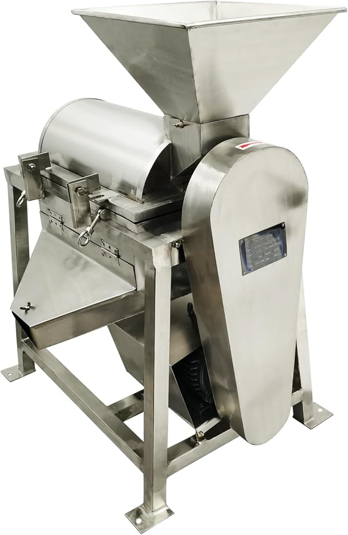220V 2200W Fruit and Vegetable Crushing and Beating Machine Stainless Steel Commercial Spiral Fruit and Vegetable Beater 0.5T/H 3mm Sieve 3PH