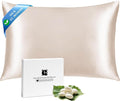 Ravmix Silk Pillow Cases with Zipper, 21momme Mulberry Silk Pillowcase for Hair Skin Health, Soft Smooth Breathable Cool Pillow Cover for Beauty Sleep with Gift Box 1PC(King 20"x36", Beige)