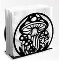 Mushroom Decorative Black Metal Napkin Holder for Table, 5.3" x 4.8" x 2" Mushroom Plant Standing Napkin Holder for Home Kitchen Restaurant Picnic Party Coffee Bar Dining Room