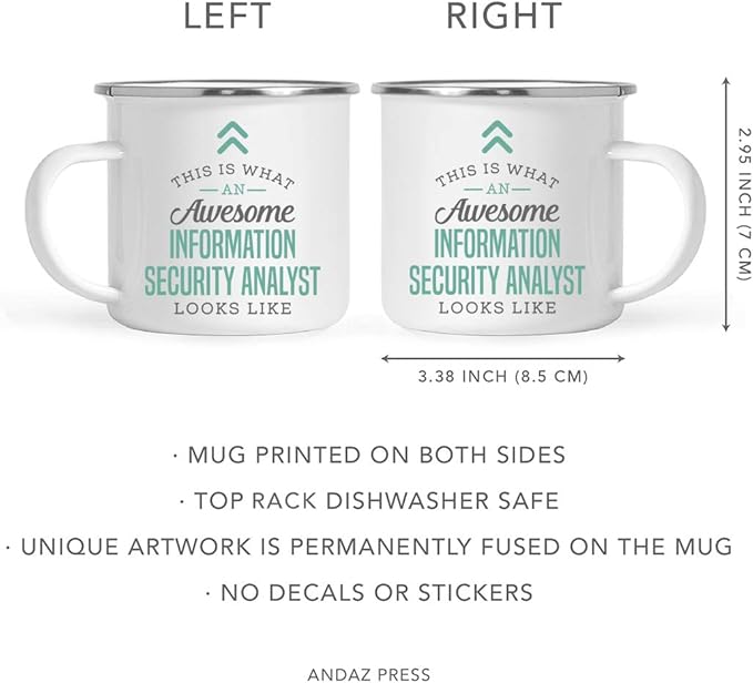 Andaz Press 11oz. Stainless Steel Campfire Coffee Mug Gift, This is What an Awesome Information Security Analyst Looks Like, 1-Pack, Birthday Gift Ideas Coworker Him Her, Includes Gift Box