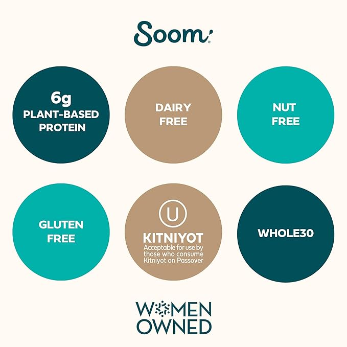 Soom Foods Organic Tahini 16oz (1 Pack) | Roasted & Ground Sesame Seed Paste | Creamy Tahini for Dubai Chocolate, Hummus, Sauces | Vegan, Nut-Free, Gluten-Free, Kosher, Keto, Paleo, Whole30