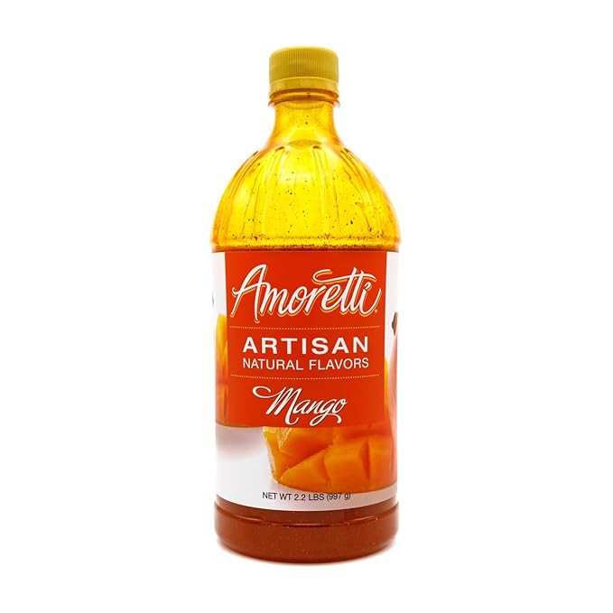 Amoretti - Natural Mango Artisan Flavor Paste, 2.2 lbs, Perfect For Ice Cream, Beverages, Cakes, and more, Preservative Free, Vegan, Gluten Free, No Artificial Sweeteners, Highly Concentrated