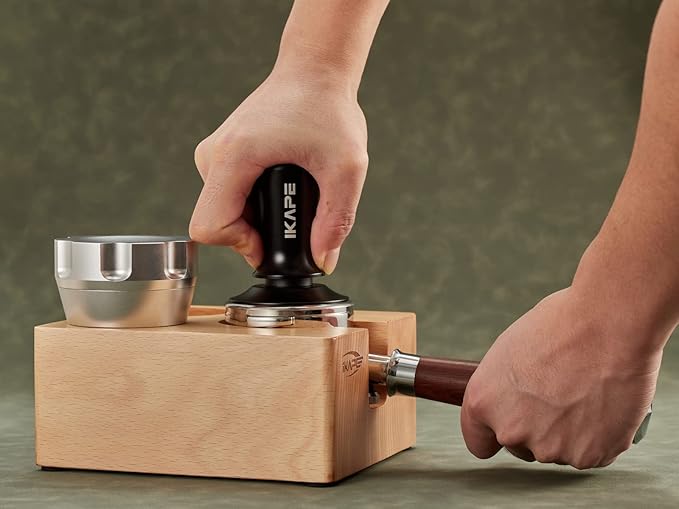 IKAPE 53.3mm Espresso Tamper, Premium Barista Coffee Tamper with Calibrated Spring Loaded, 100% Flat Stainless Steel Base Tamper Fits for Breville Series 54mm Portafilter Basket