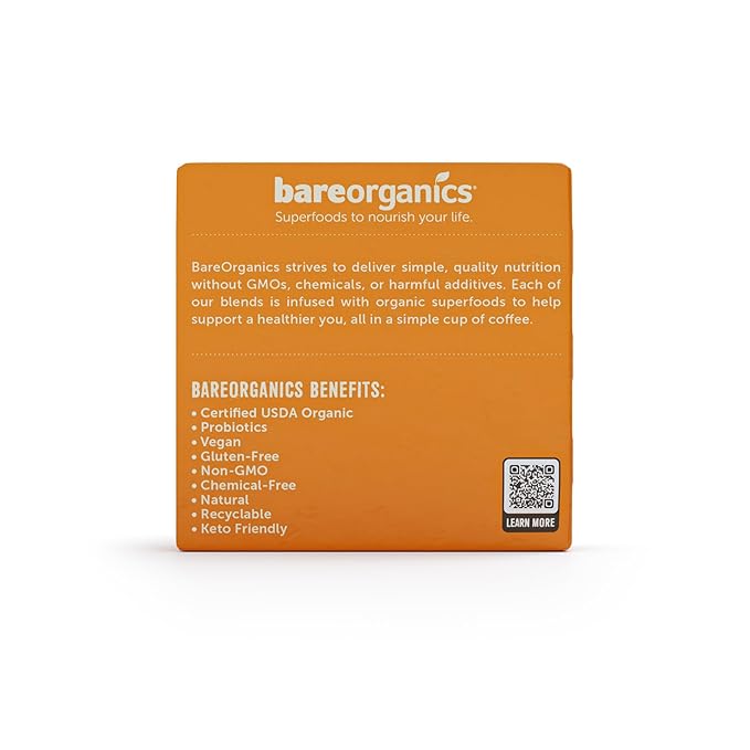 Focus Coffee with Superfoods - Organic Probiotic Mushroom Coffee Pods, Supports Healthy Focus & Digestion, Infused with Ashwagandha, Lion's Mane, and Cinnamon - 10 Recyclable Single Serve K-Cups