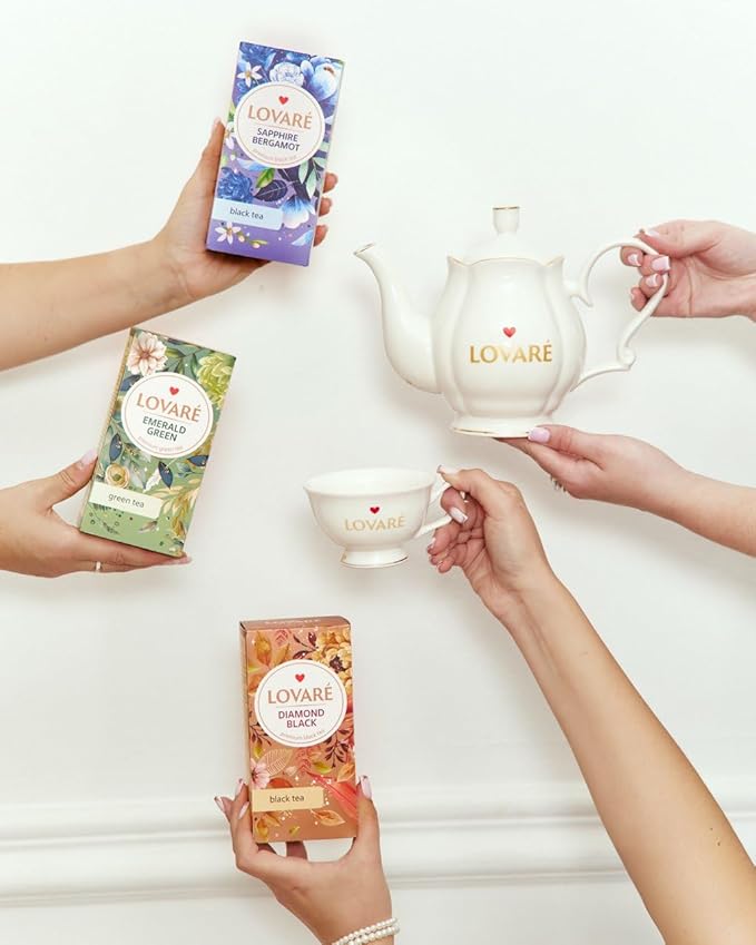 Individually Wrapped Tea Bags By Lovare Made in Ukraine - LOVARE Diamond Black Tea – Premium Black Tea Blend – Bold, Rich & Aromatic - 48 g (24 tea bags x 2 g each) (Diamond Black)