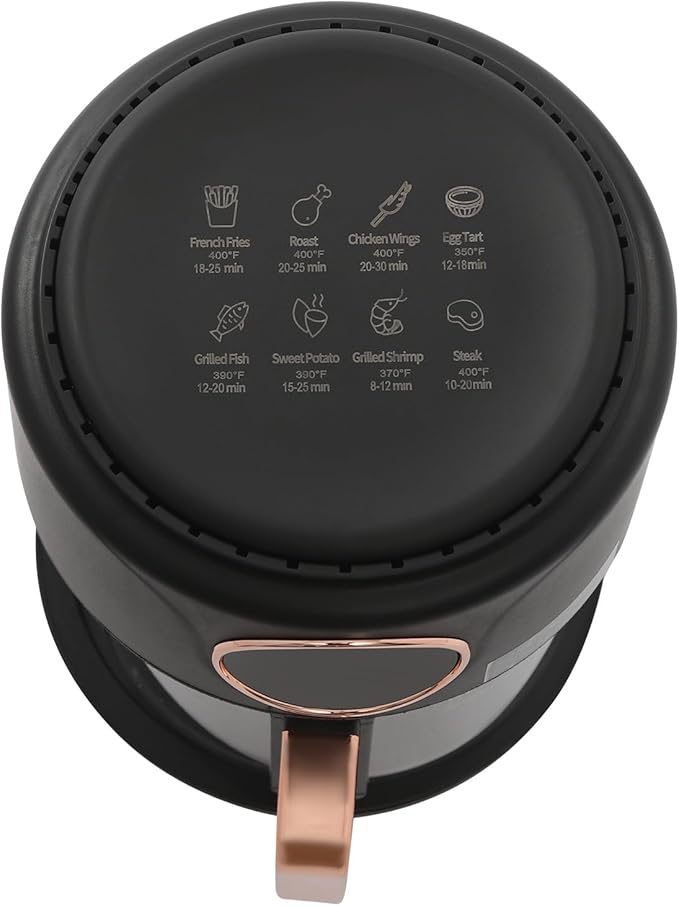 1200W Glass Air Fryer, 360° Viewable Airy Fryer, Small Glass Air Fryer 8 Preset Modes, Transparent Fry Bowl for Best Cooking Results, Cook Shrimp, Steak, Fries, Wings