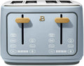 Beautiful 4 Slices Toaster - 7 Shade Settings, Touch Display, Extra-Wide Slots for Bagels, Gluten-Free & Frozen Presets, LED Countdown, Removable Crumb Tray, 1800-watt toasting (Cornflower Blue)