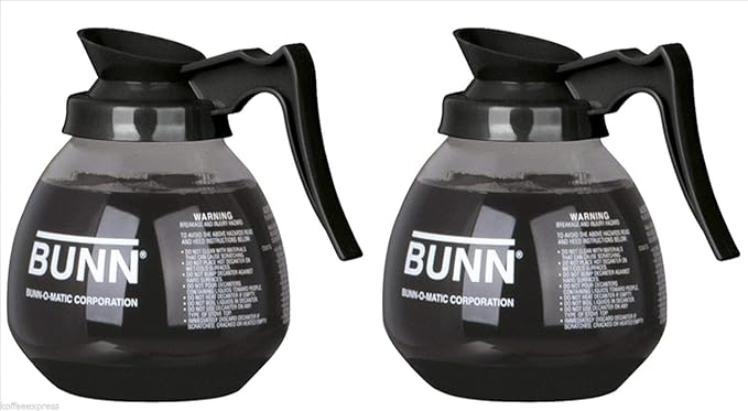 Coffee Pot Decanter/Carafe, 2 Black Regular, 12 Cup Capacity, Set of 2,