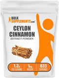 BulkSupplements.com Cinnamon Bark Extract Powder - Ceylon Cinnamon Supplement, Herbal Supplement - Vegan & Gluten Free, 1.2g per Serving, 1kg (2.2 lbs) (Pack of 1)