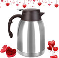 54oz Stainless Steel Thermal Coffee Carafe Dispenser, Unbreakable Double Wall Vacuum Flask 1.6L Water Tea Pot Beverage Pitcher for Cold Drinks in Summer(Classic Silver)