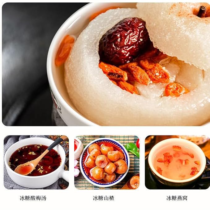 Yellow Rock Sugar(358g Each) | Natural Sweetener for Baking, Tea & Asian Cuisine | Healthy Sugar Alternative for Home Cook.黄冰糖 (Pear juice flavor)